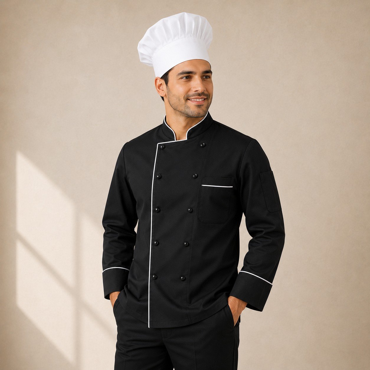 Chef Jacket, White Piping