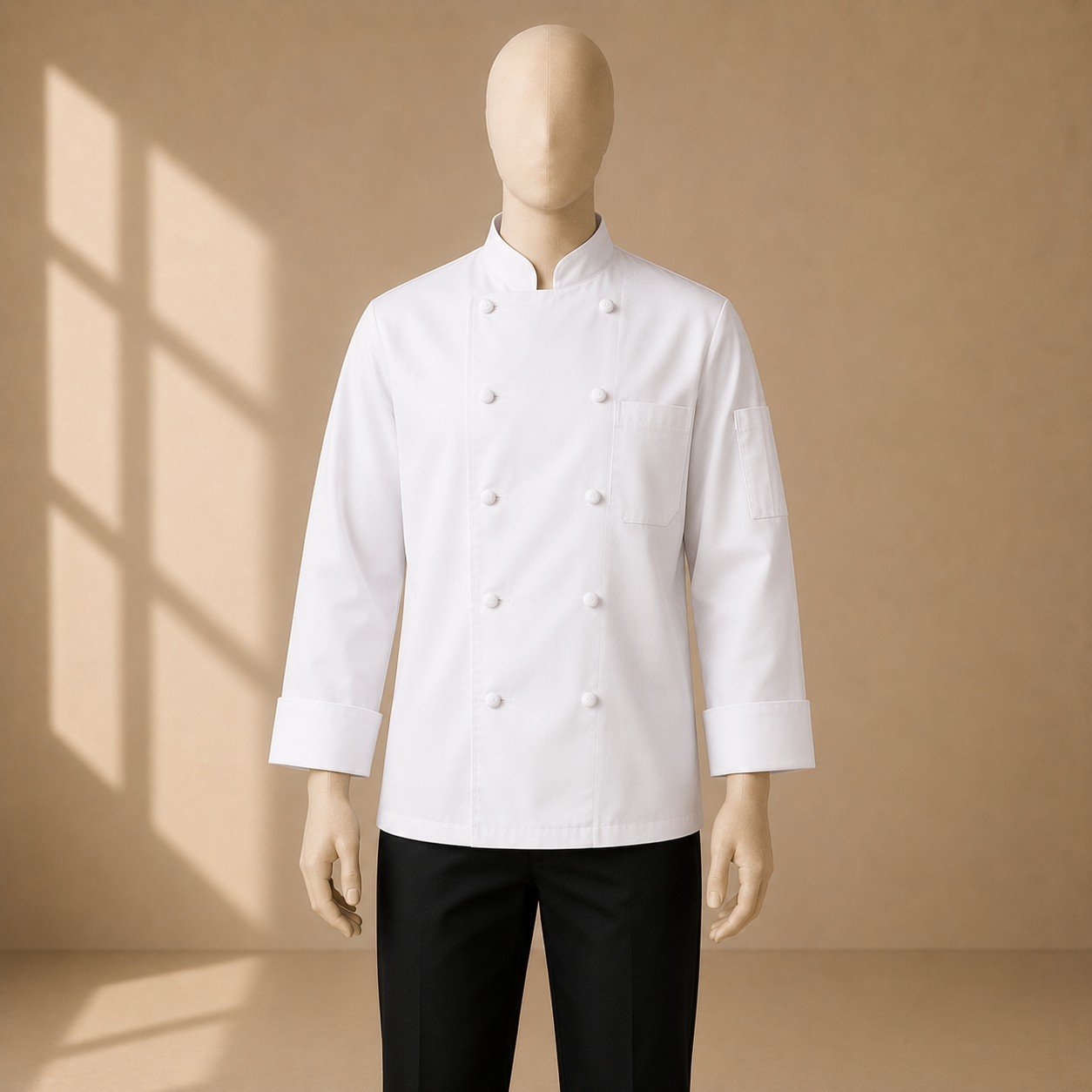Chef Jacket, White, White Ball Buttons