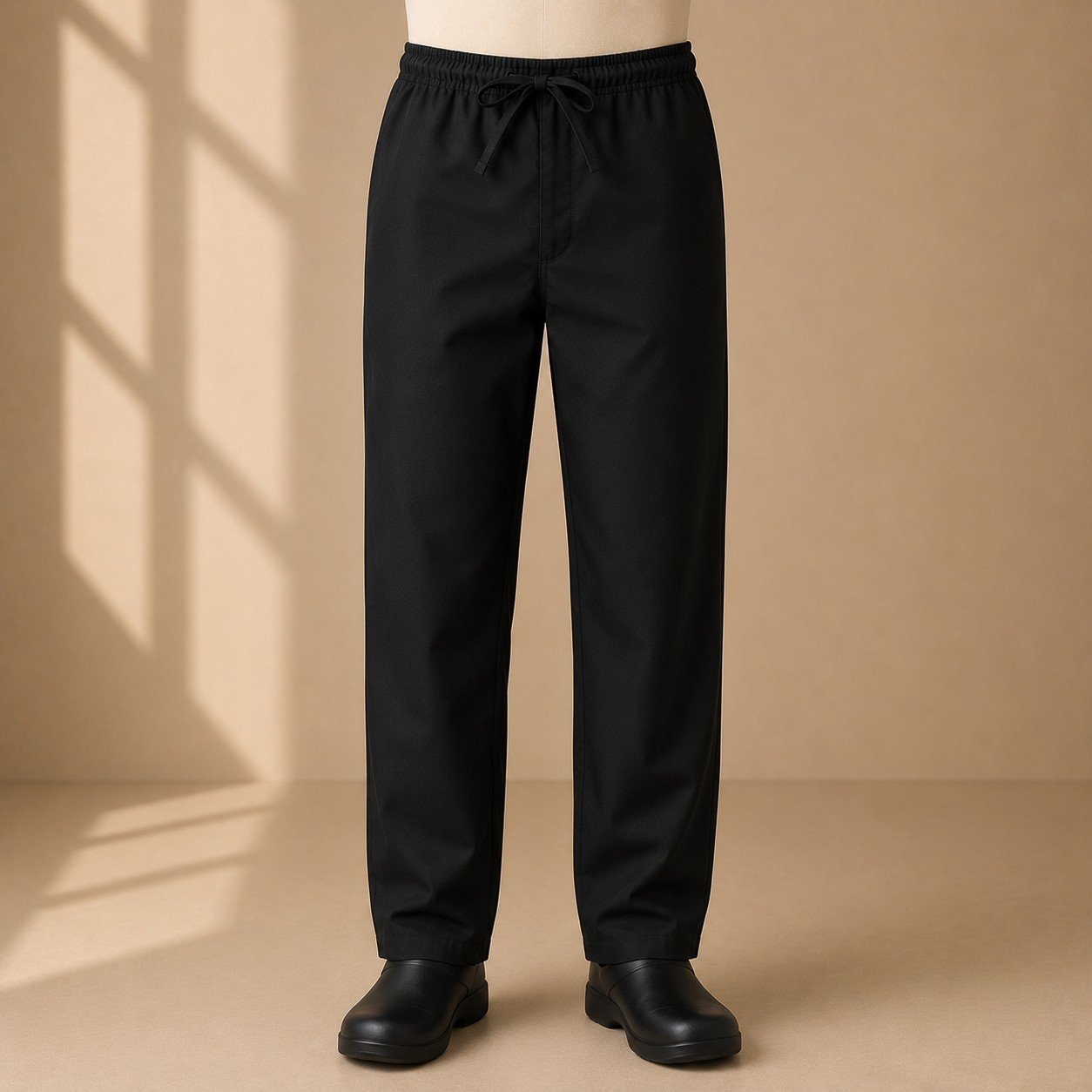 Chef Trouser, Black, Elastic & Tie String